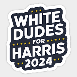 White-Dudes-For-Harris Sticker